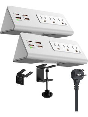 USB-C Power Charging Station with 3 AC Outlets & 4 Fast Charging Ports - Desk